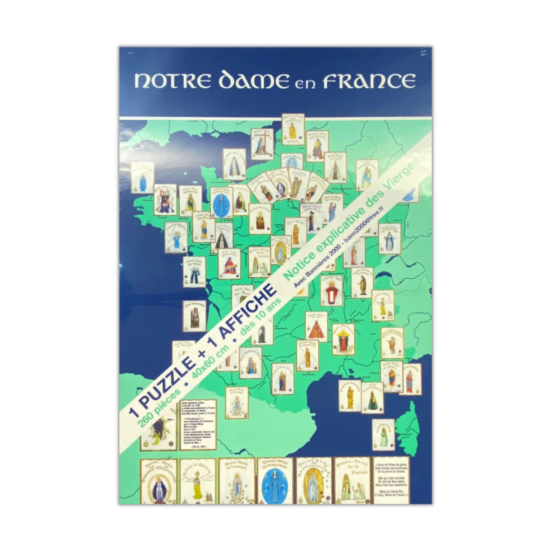 Face avant Puzzle 260 pièces Notre Dame en France - Les sanctuaires mariaux