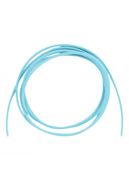 Cordon en polyester ciré, bleu clair, tressage serré avec diamètre de 2mm et longueur de 90cm