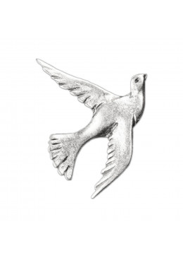 Pin's Colombe en métal argenté, symbole Saint Esprit