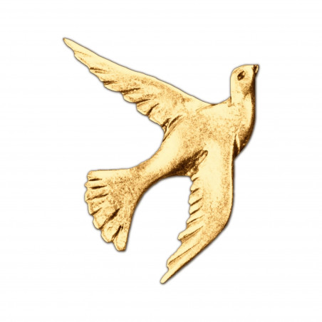 Pin's Colombe en métal doré, symbole du Saint Esprit