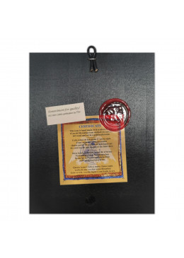 Face arrière icône artisanale avec certificat d'authenticité, Notre Dame du Perpétuel Secours, 14cm X 18cm