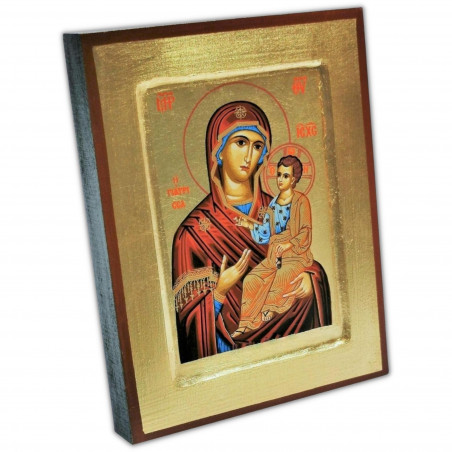 Face avant icône artisanale avec certificat d'authenticité, Marie Porte du Ciel, 14cm X 18cm