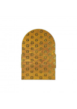 Face arrière triptyque fermé, Sainte Famille, bois décoré à la feuille d'or, 12,5cm X 9cm